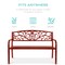 Best Choice Products Outdoor Steel Bench Garden Patio Porch Furniture w/ Floral Design Backrest